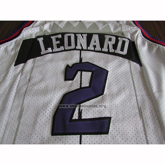 Camiseta Toronto Raptors Kawhi Leonard NO 2 Retro Blanco